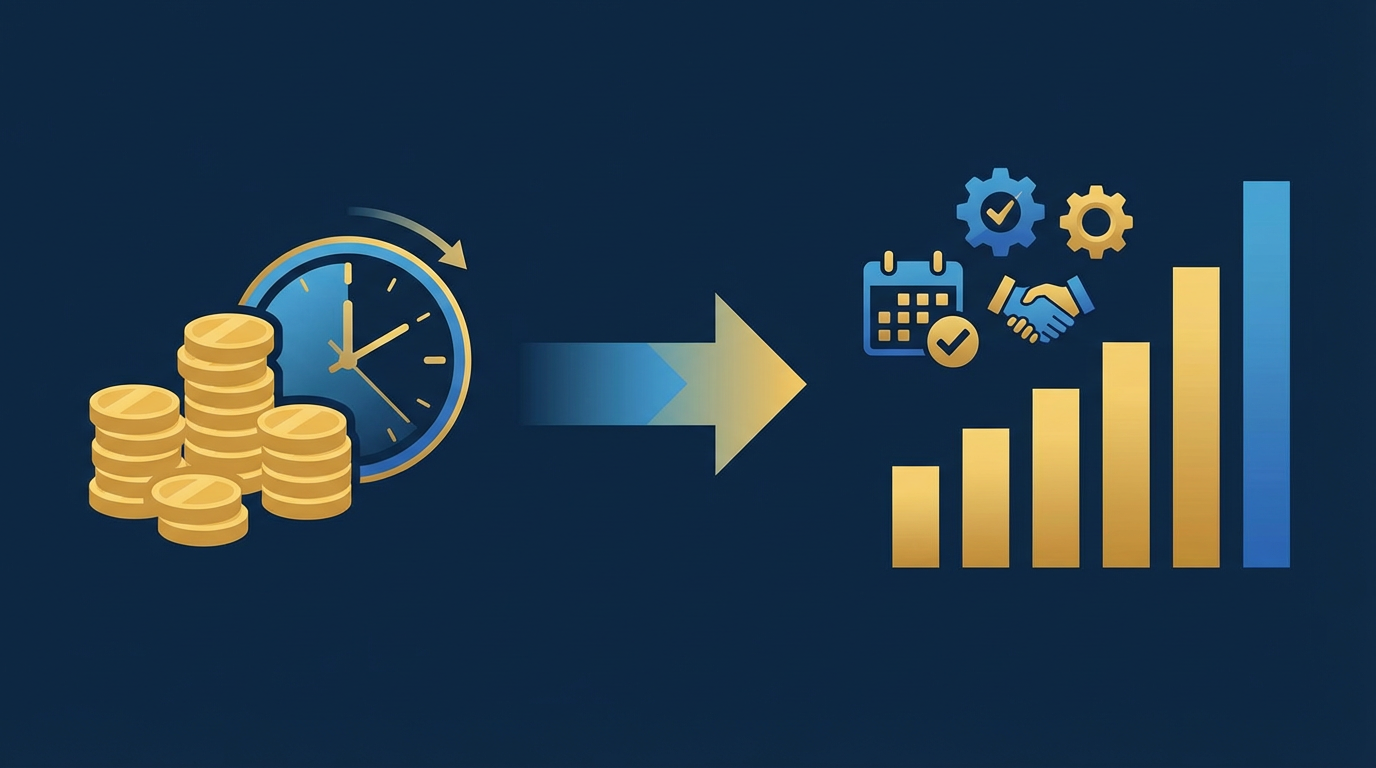 ROI calculation infographic — cost of manual booking vs savings from booking software