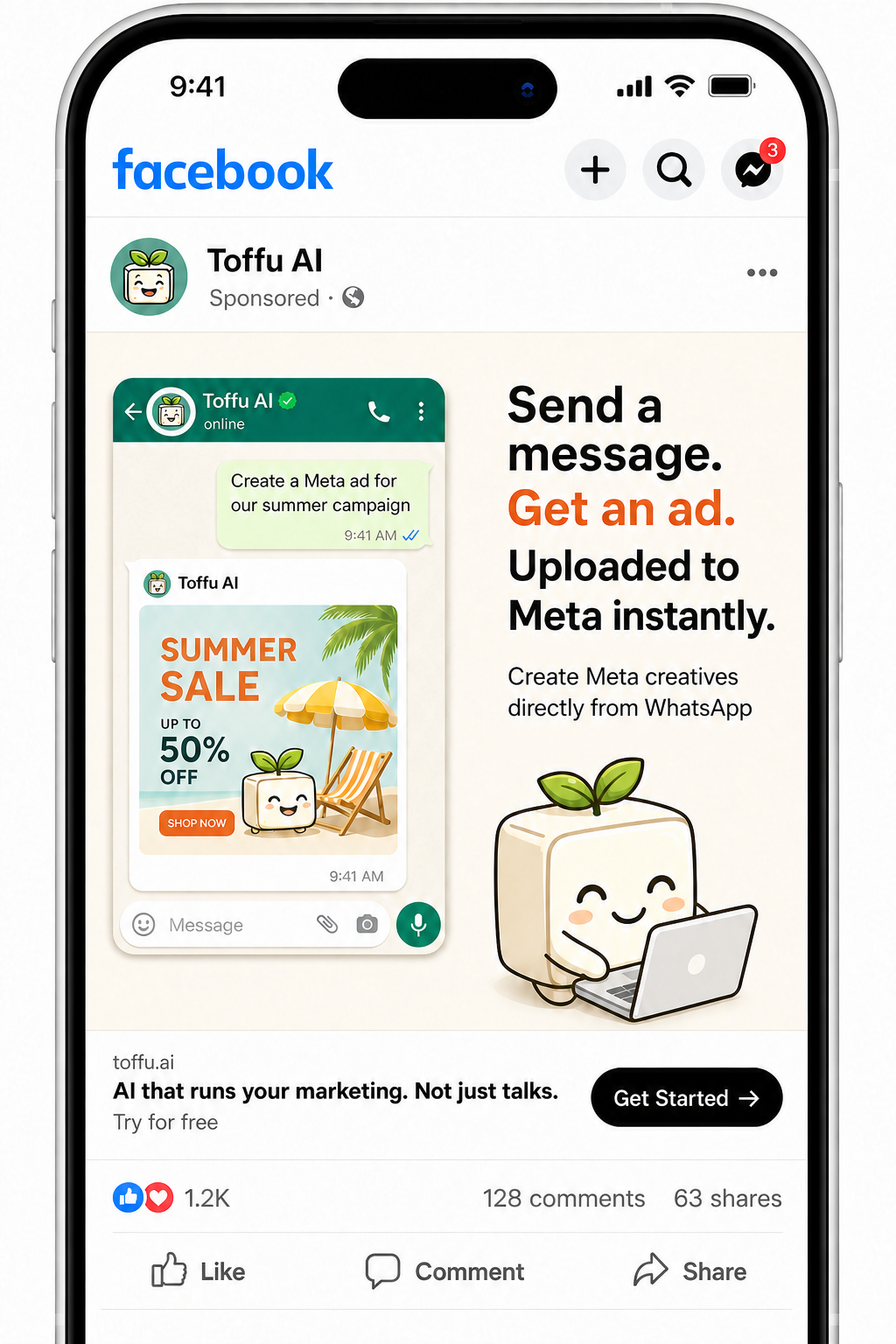 Example creative generated from WhatsApp